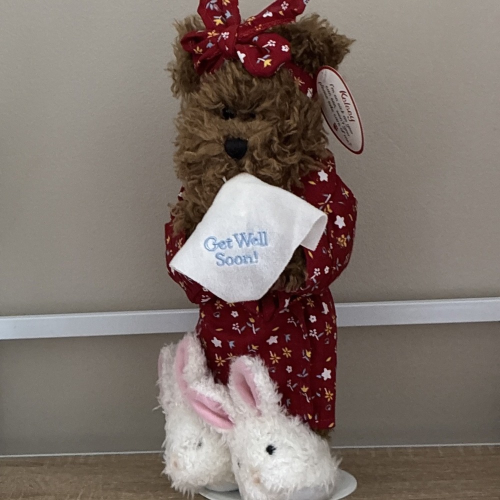 Progressive "Kelsey" Get Well Soon Plush Bear‎ 13" Vintage plush